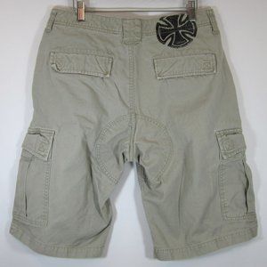 Independent Trucks Skateboard Cargo Shorts Men 32 Khaki Double Stitch Seat Y2K